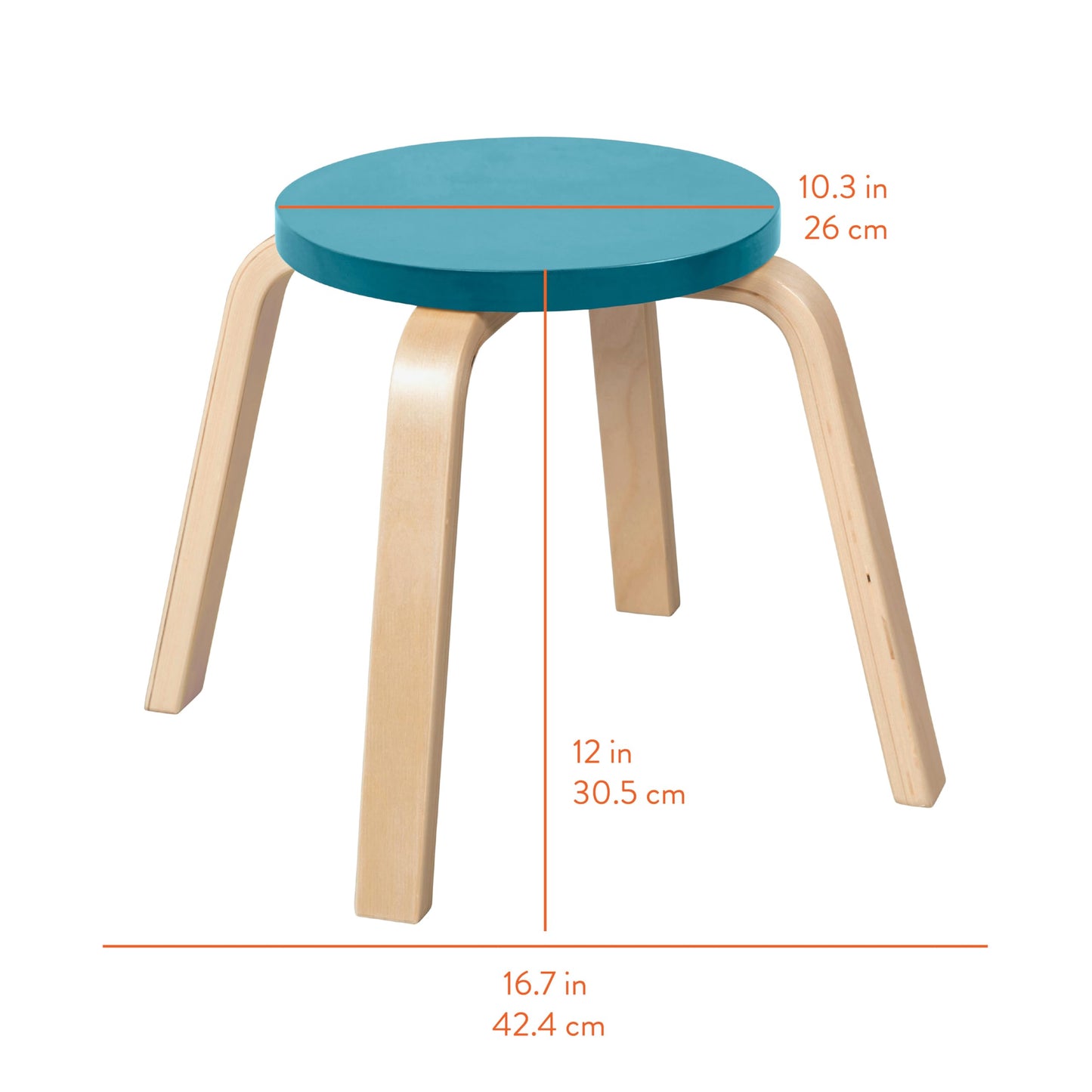 Back2School Express Bentwood Stackable Stool Seating Set, Kids Furniture, Contemporary, 6-Piece