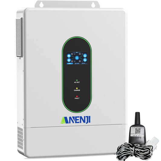 Aninerel 12000W Solar Hybrid Inverter 48V DC to 120V/240V AC Single Phase Split Phase Power Inverter, Pure Sine Wave, Built-in 2 MPPT Controller, Max. 220A Battery Charging, Parallel 6 Units, UL1741