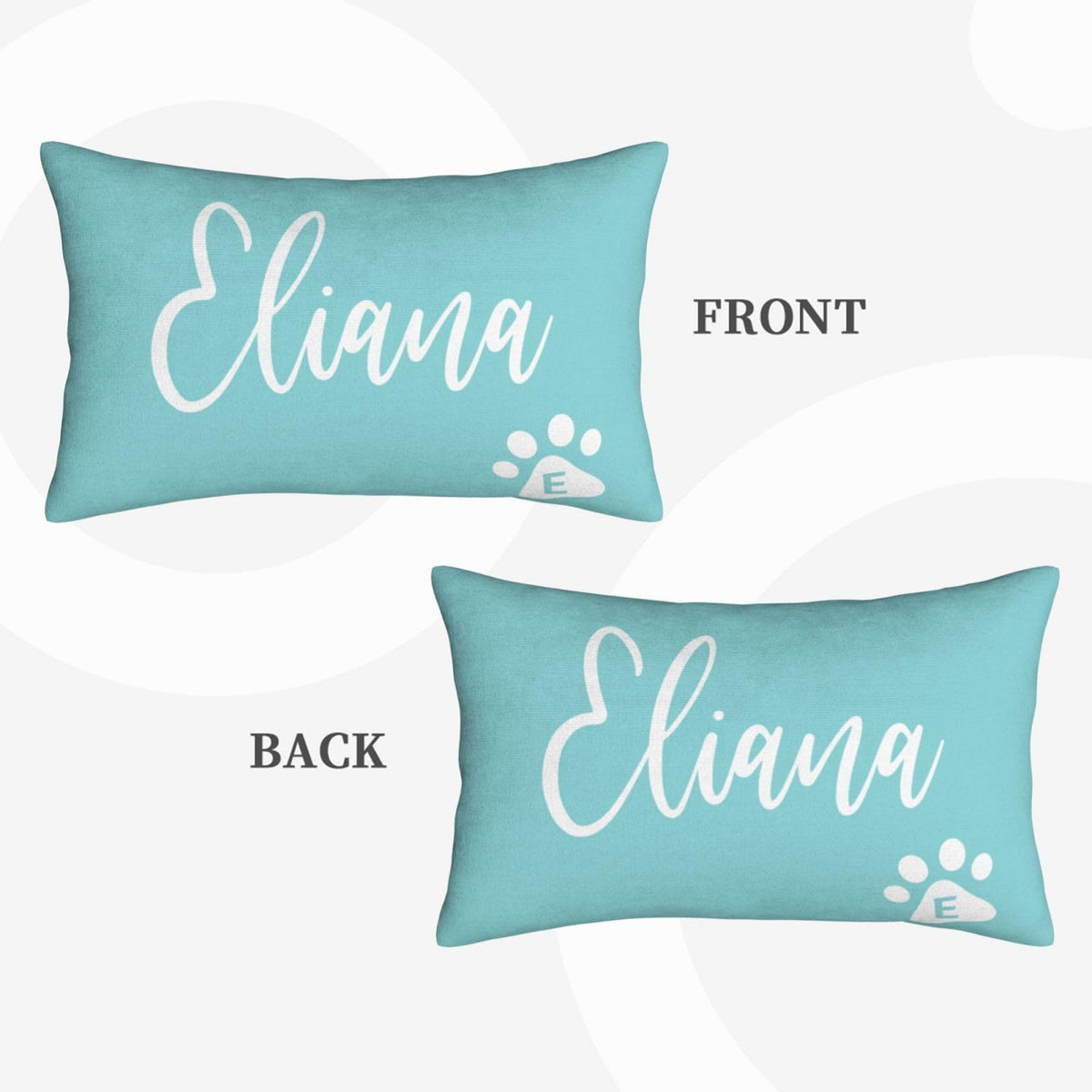 Disosm Personalized Lumbar Pillow Case with Pet Name 16"x24"(60x40cm)