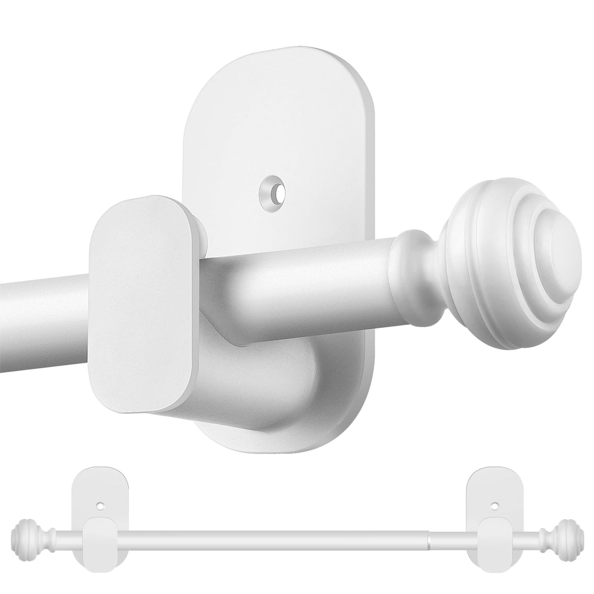 KAMANINA Curtain Rods No Drilling for Windows 32 to 86 Inches, White