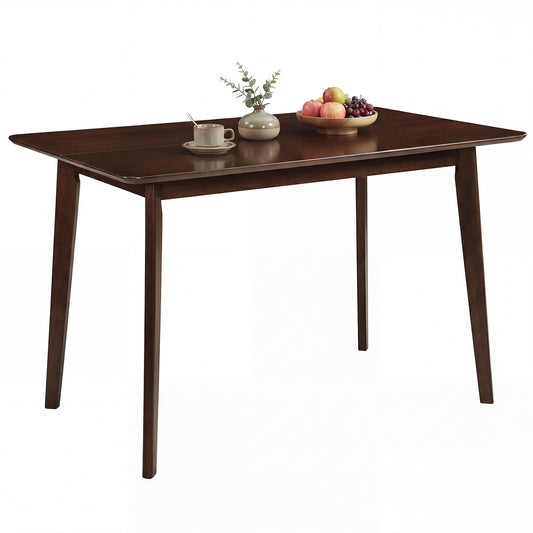 Giantex Dining Table for 4, 47" Rectangular Wooden Kitchen Table with Solid Rubber Wood Legs, Mid Century Modern Dinner Table for Dinette, Living Room, Home Office (Walnut)