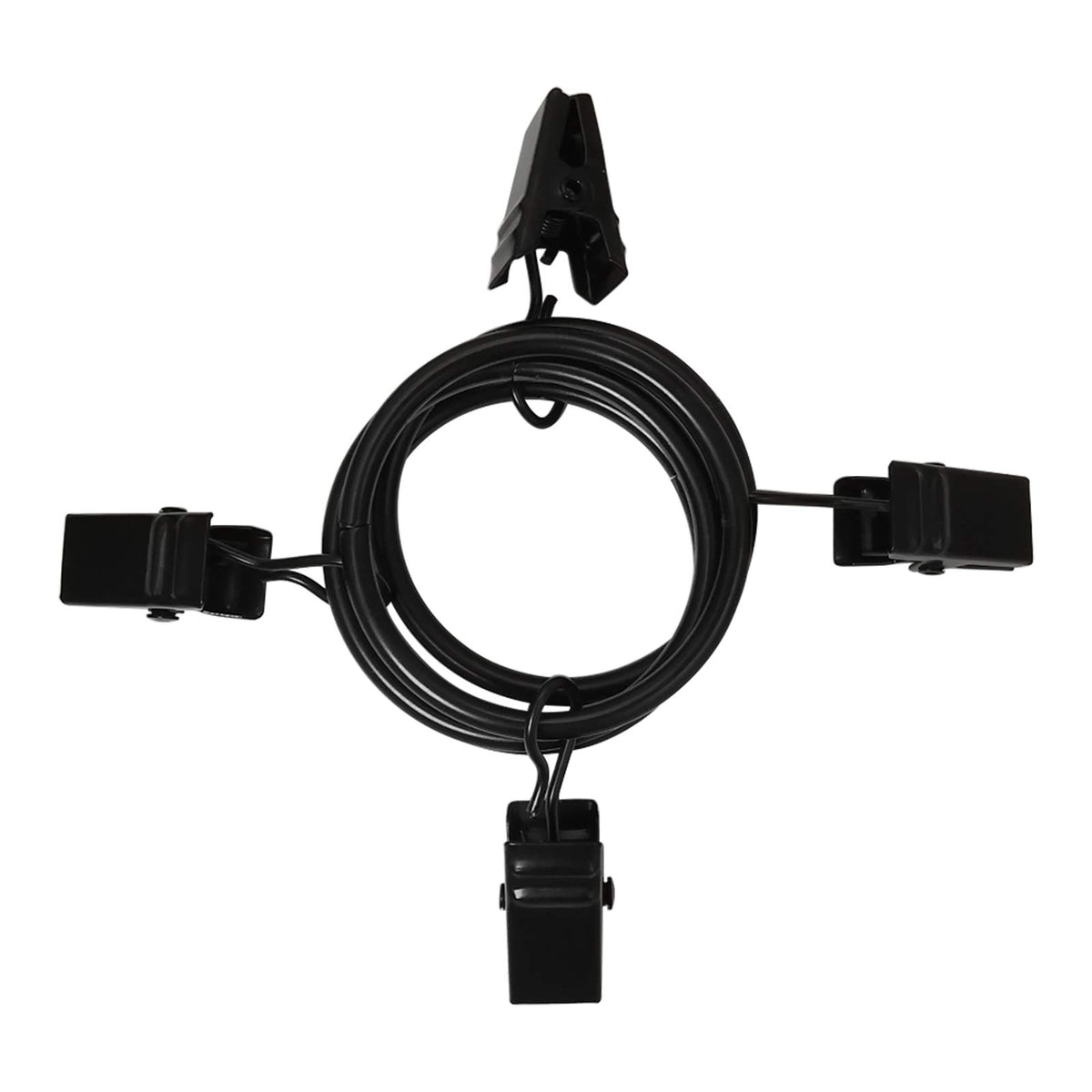 AMZSEVEN 40 Pack Metal Curtain Rings with Clips, 1.26 in ID, Black