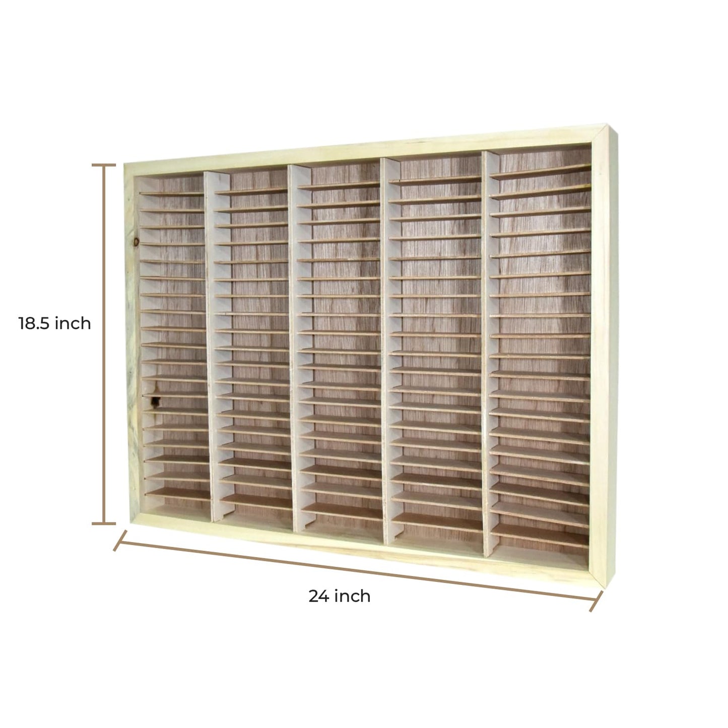 Kingdom LW100 5 x 20 Unfinished Wood Cassette Rack, 100 Capacity