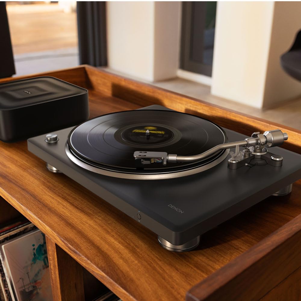 Denon DP-500BT Hi-Fi Bluetooth Turntable, Semi-Automatic Operation, Black