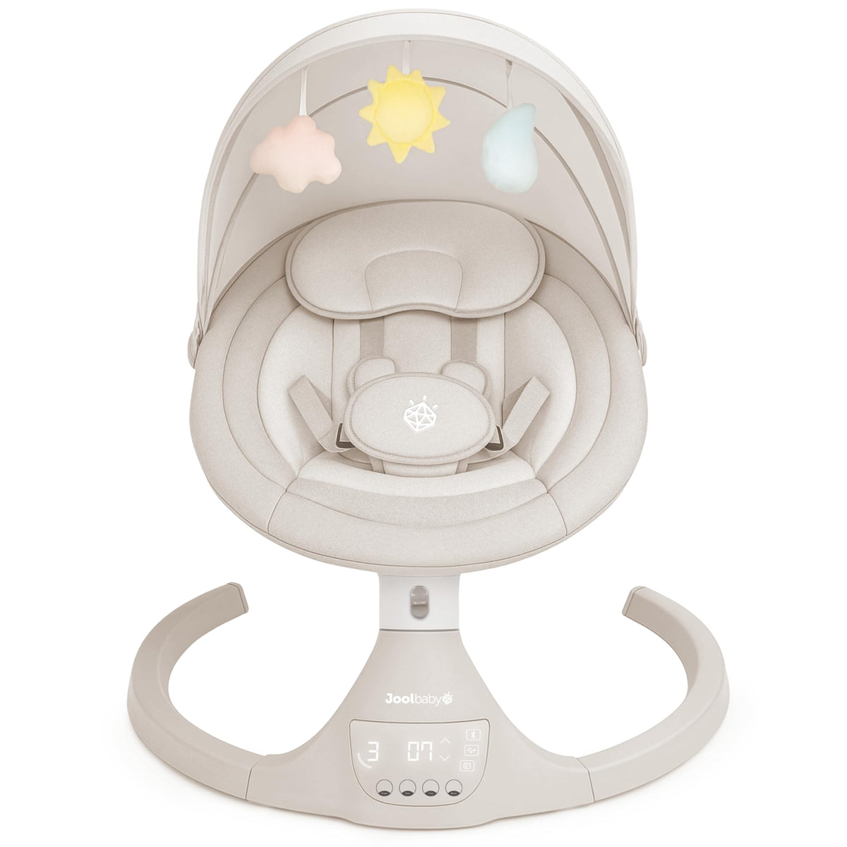 Jool Baby Nova Baby Swing for Infants – Bluetooth Music, Remote (Oatmeal)