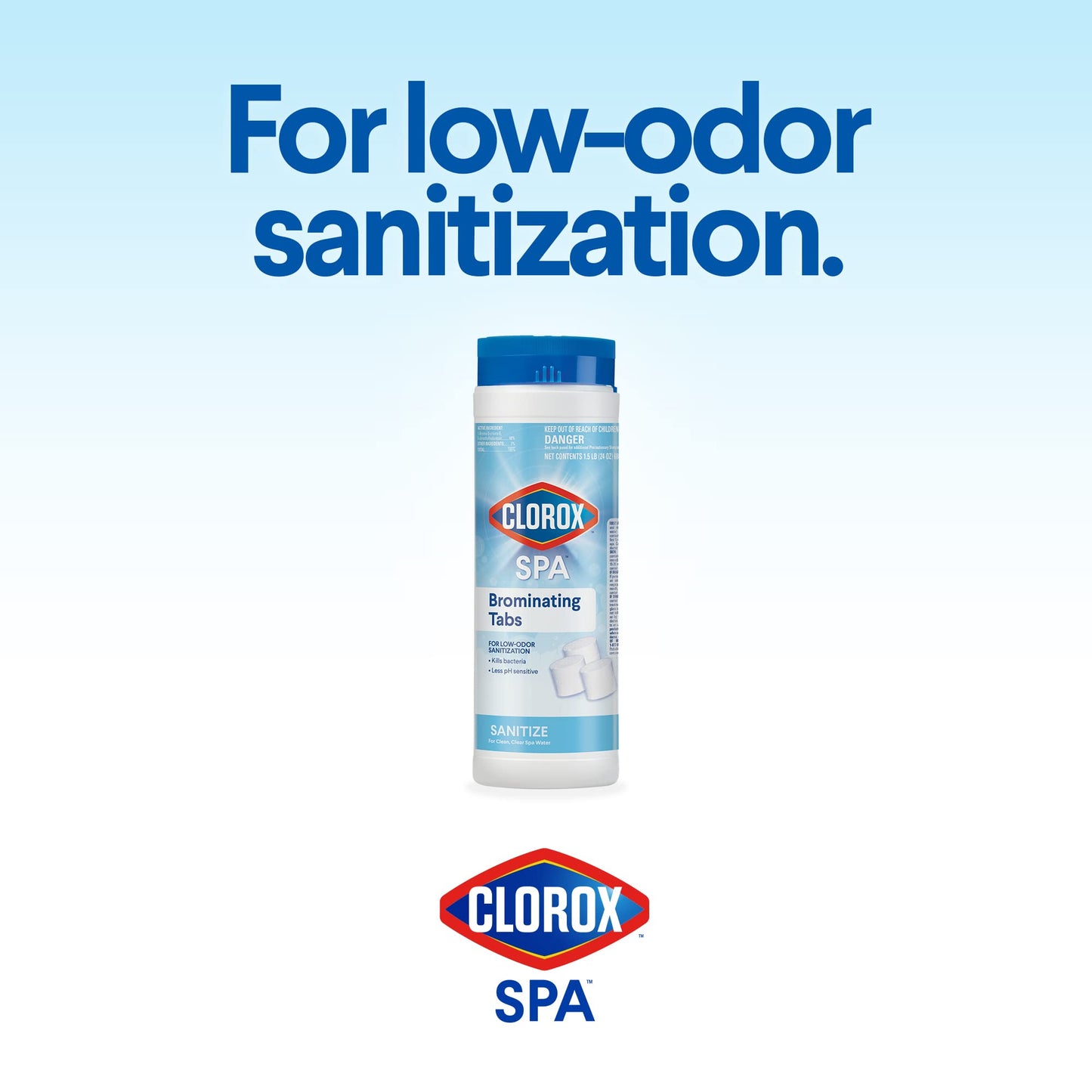 Clorox® Pool&Spa™ Spa Bromine Tablets- Bromine Tablets for Spa & Hot Tub, Low-Odor Sanitization, Kills Bacteria, Restores Water Clarity, Slow-Dissolving, 1.5LB (Pack of 1)