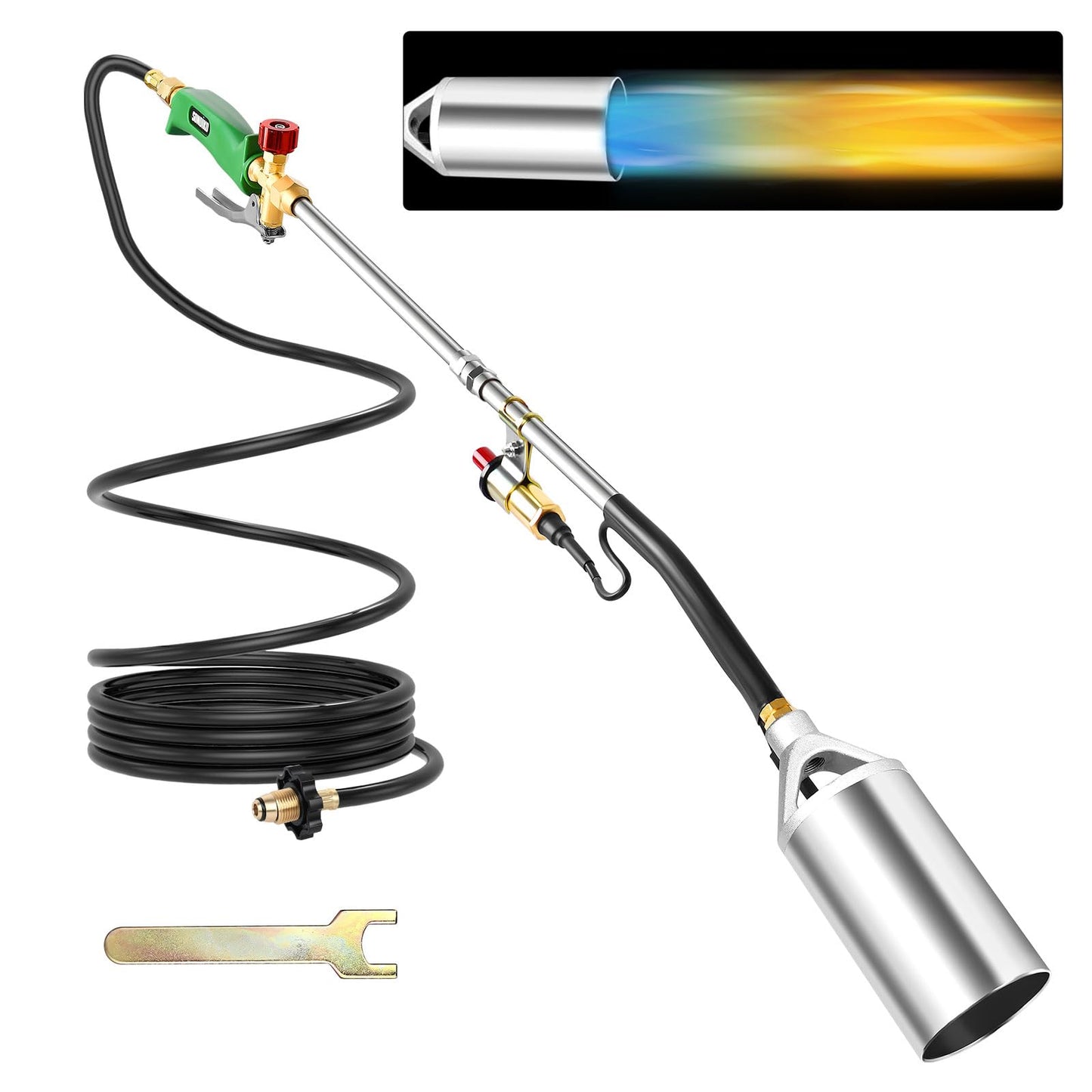 Sondiko Propane Torch Weed Burner,Heavy Duty Blow Torch, High Output Weed Torch with 11.5FT Hose, Weed Torches for Outside(Propane Tank Not Included)