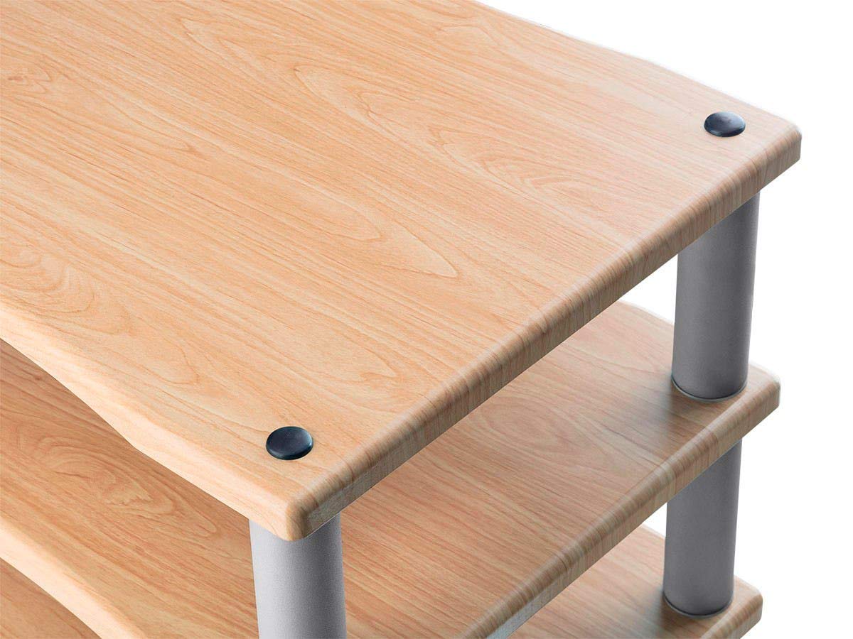 Monolith by Monoprice Heavy Duty 4 Tier Audio Stand XL 1 inch Shelf Thickness Maple