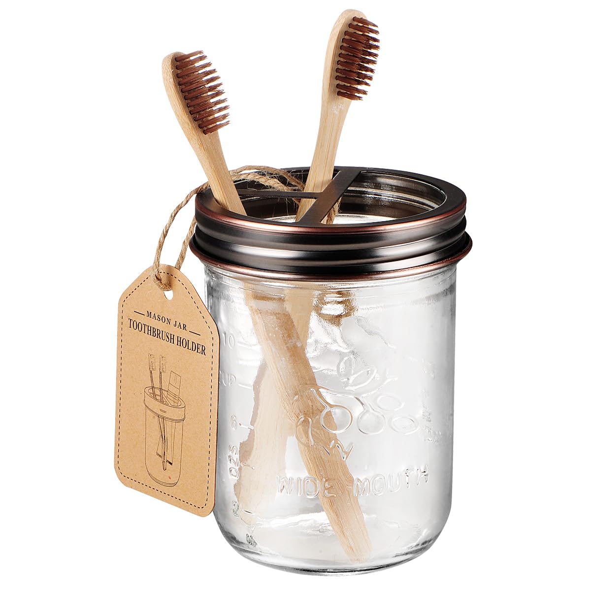 Amolliar Mason Jar Bathroom Accessories Set 4 Pcs, Oil Rubbed Bronze