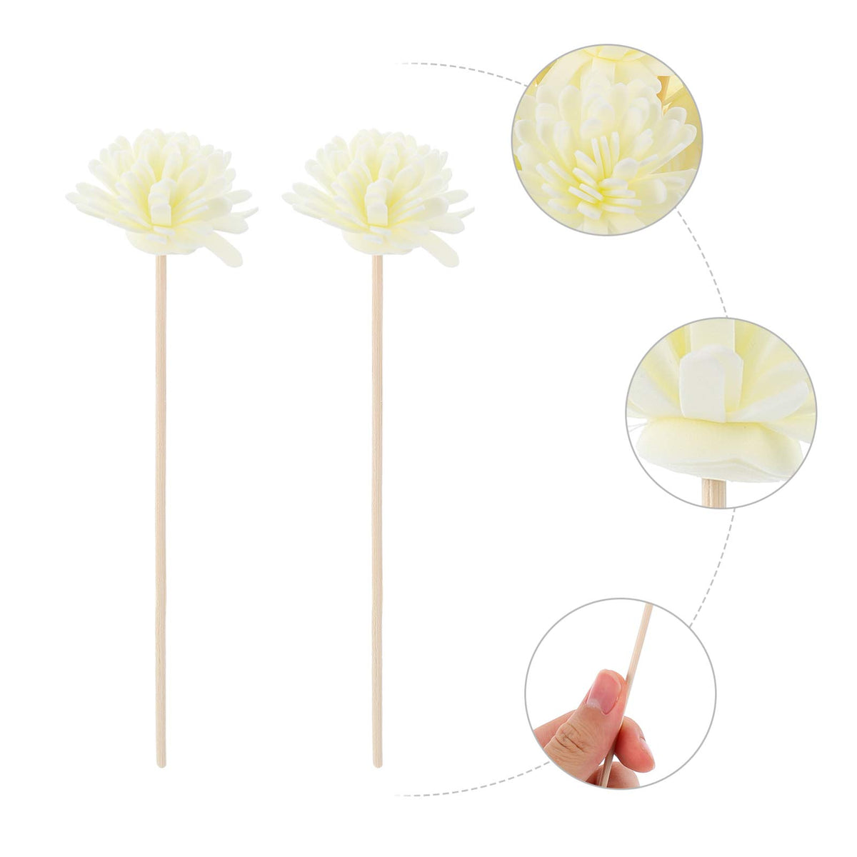 EXCEART Reed Diffuser Sticks 30pcs Diffuser Sticks Artificial Flower Rattan Reed Essential Oil for Office Home Decor Strips