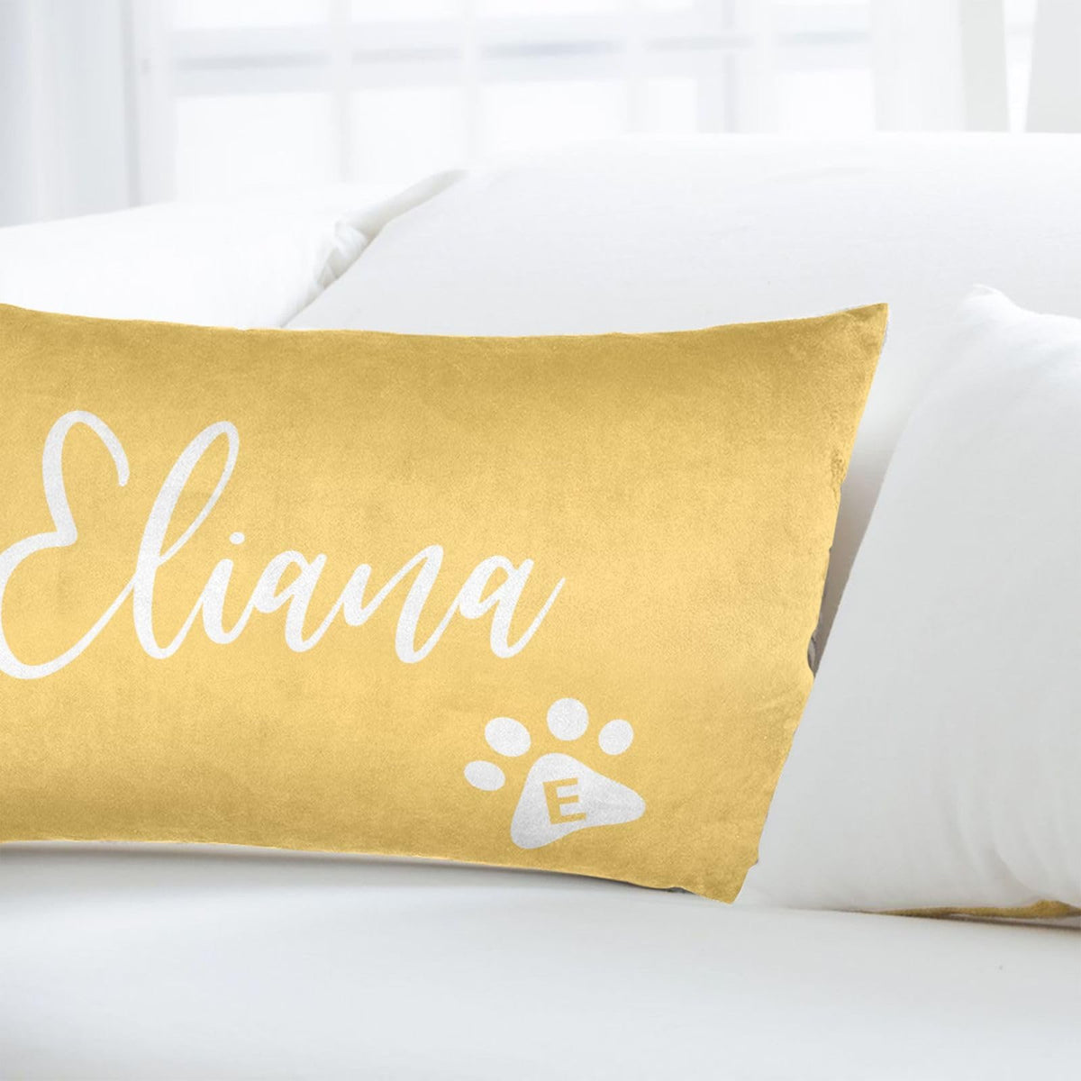 Disosm Personalized Lumbar Pillow Case with Pet Name 16"x24"(60x40cm)