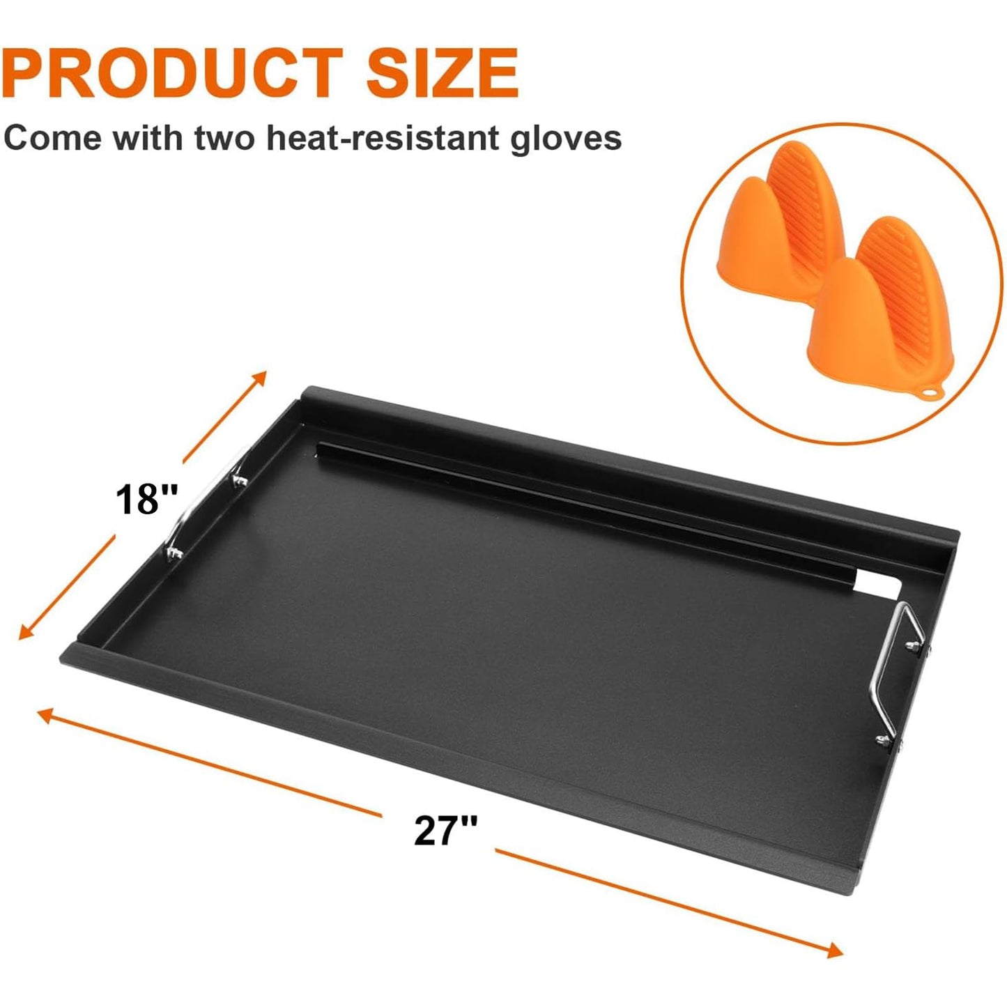 Full-Size Griddle Inserts for Charbroil Performance 5 Burner, Flat Top Griddle for Charbroil Grill 463275517 463243518 463243519 463275717 463372017 463348017, Replace for G470-0002-W1 G470-0003-W1