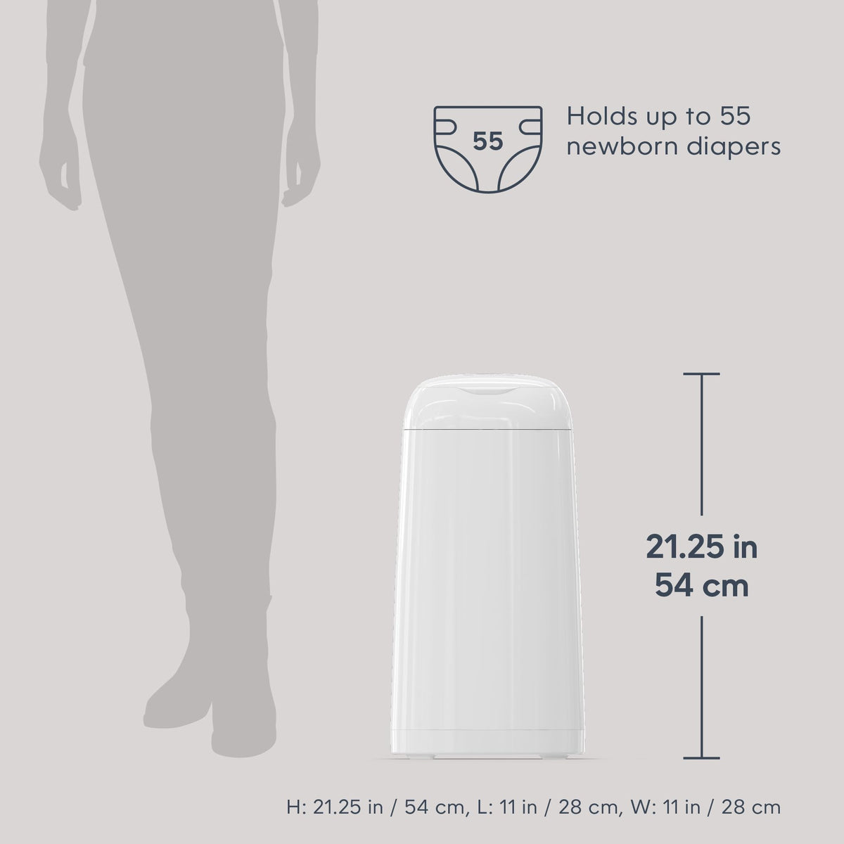 Diaper Genie Classic Diaper Pail Gift Set | Push-N-Lock Odor Control | Includes Starter Refill and Jumbo+ Refill | Holds up to 1,245 Newborn Diapers | Baby Registry Must-Have