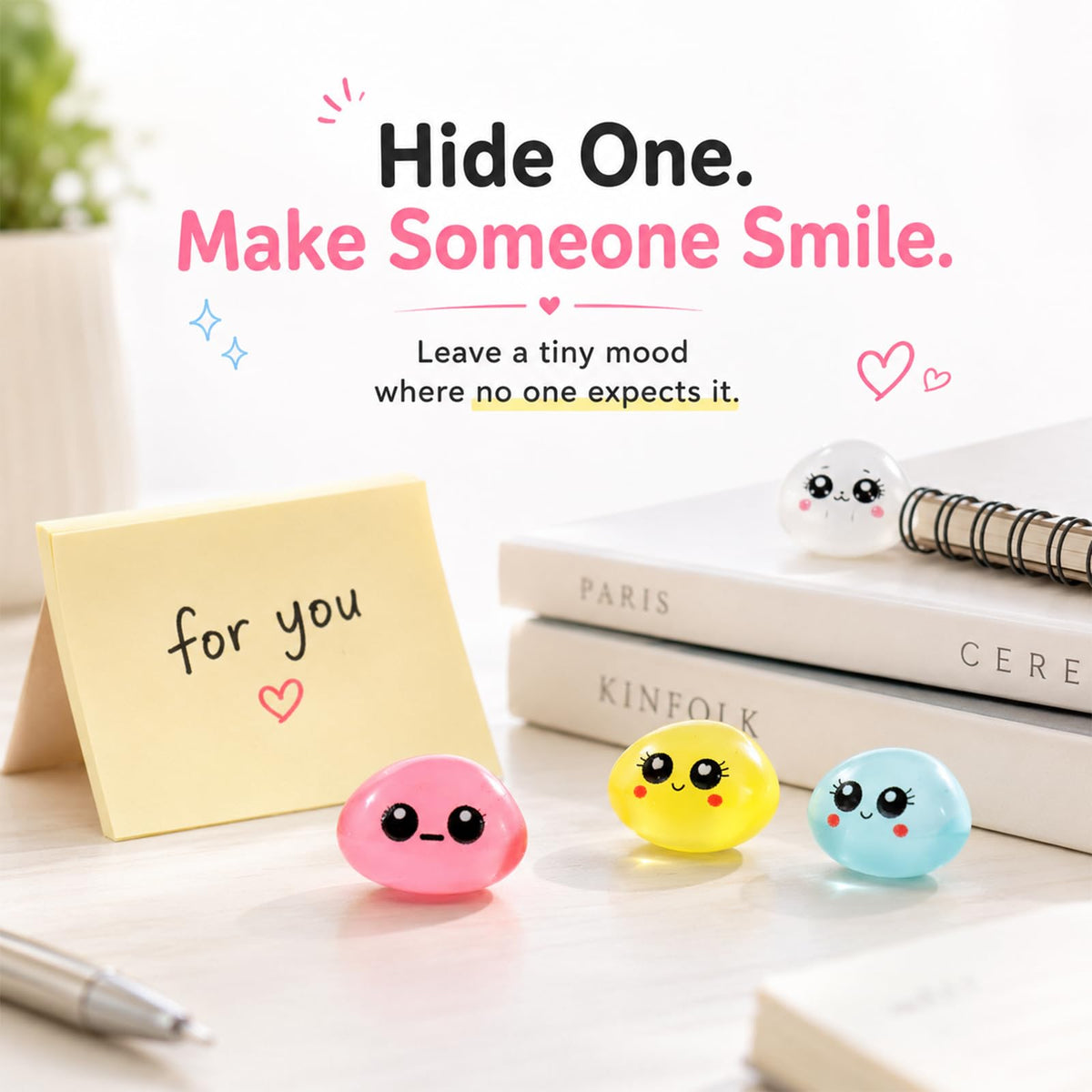 48 Pcs Mini Resin Expression Stones for Adult, Mini Trinkets, Figurines