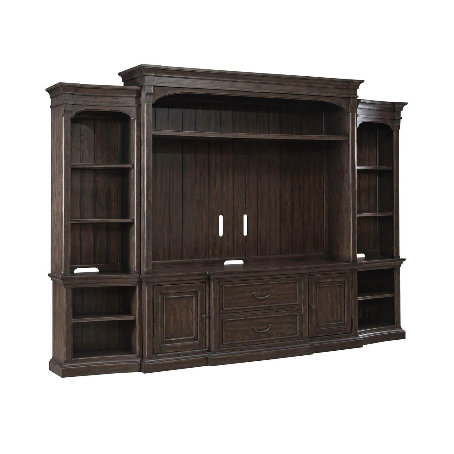 Liberty Furniture Paradise Valley Entertainment Center with Piers for Living Room - Saddle Brown