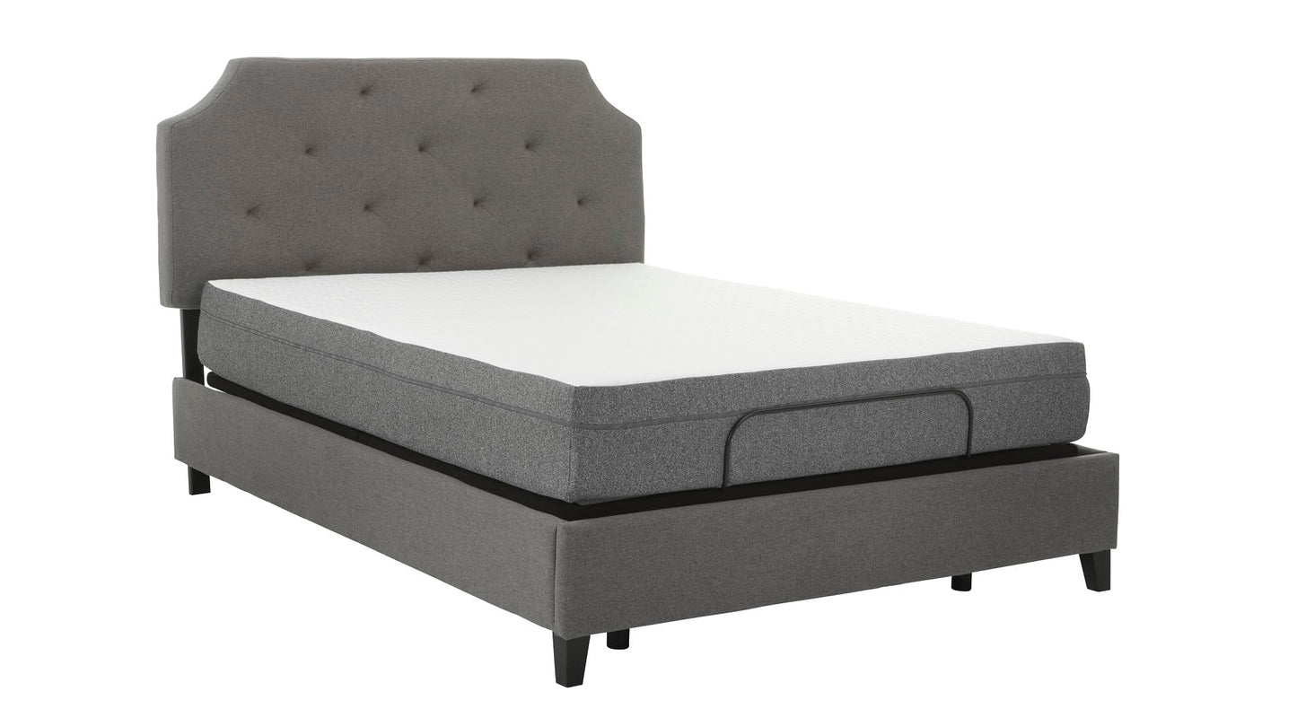 First of a Kind Cal King Split 10" Gel-Infused Memory Foam Mattress in White