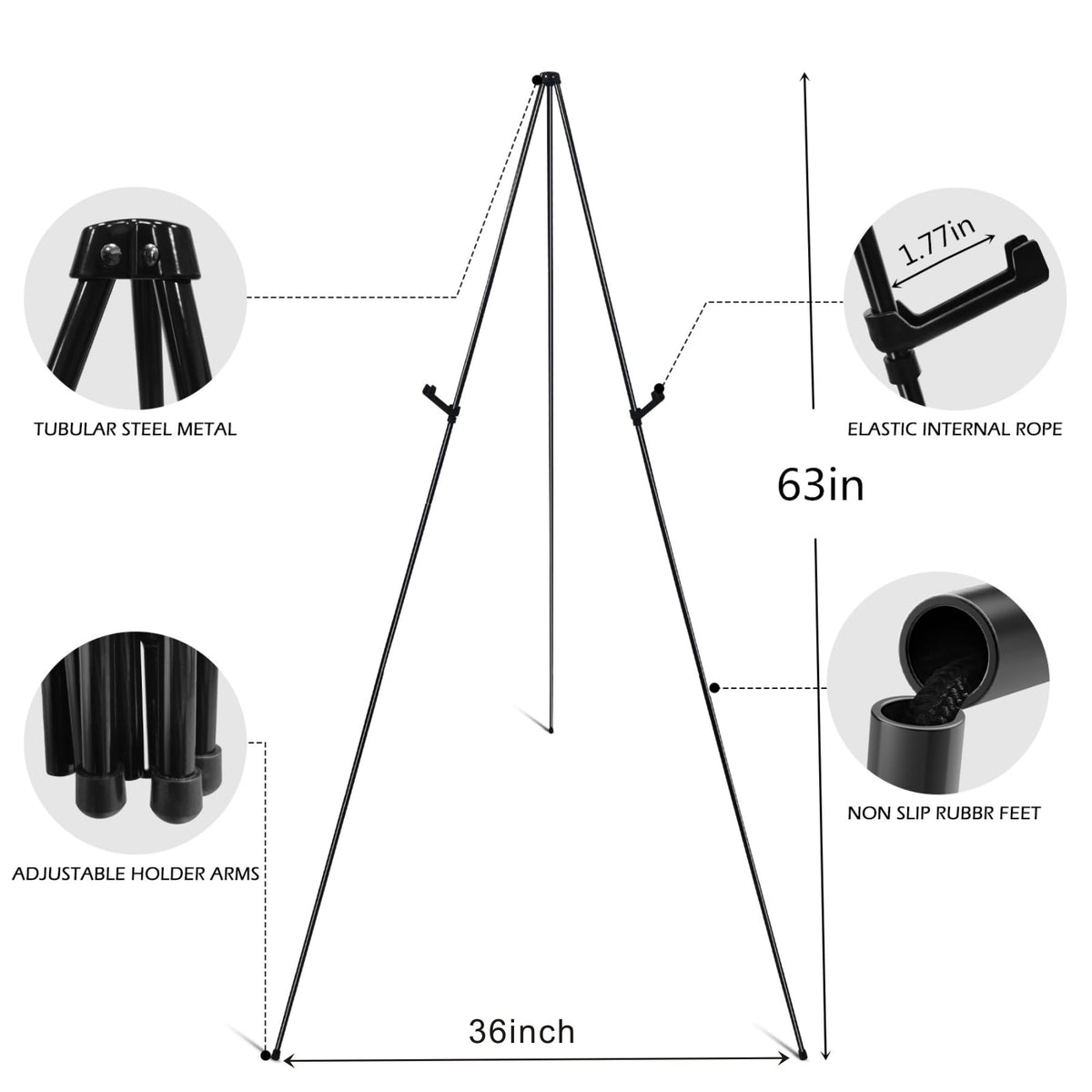 RRFTOK 63 Inch Easel Stand for Sign, Poster Stand and Wedding Sign