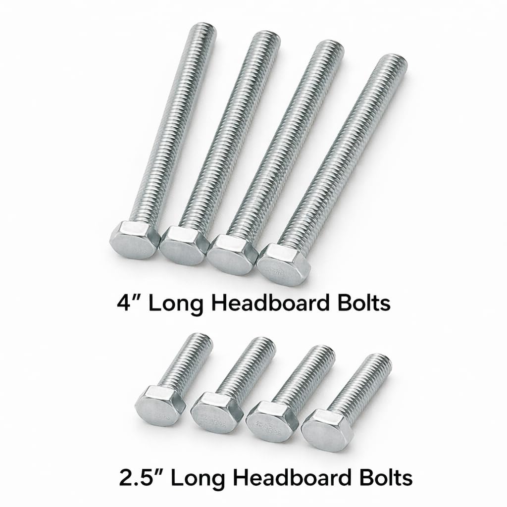 STL Beds Through-Hole Headboard & Footboard Bolt Kit Connector – 2.5” and 4” Bed Rail Hardware for Wood or Metal Beds