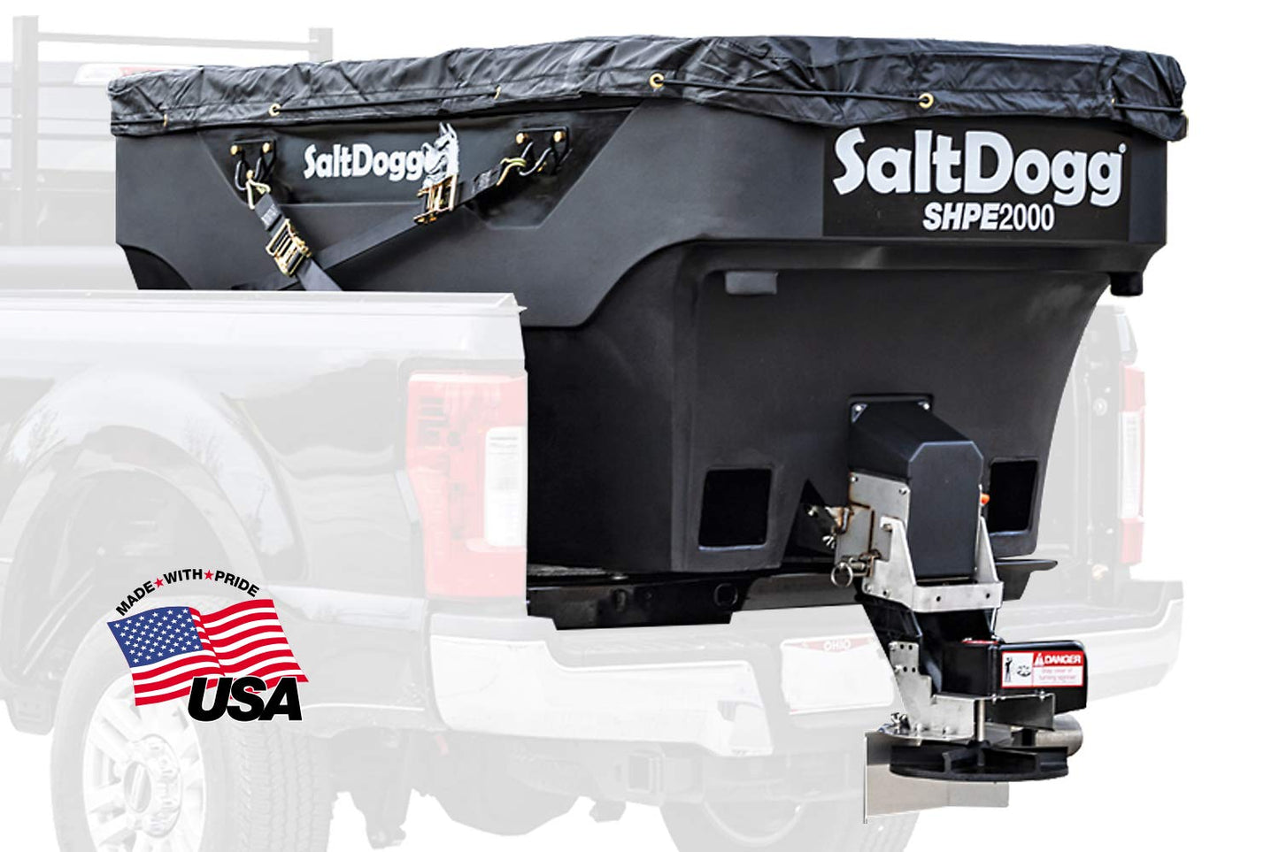 Buyers Products SaltDogg SHPE2000 Commercial Salt & Sand Spreader w/ Electric Drive Hopper, Made In The USA, 2.0 Cu Yds Capacity, Stainless Steel Auger, Medium/Heavy Commercial Salt Spreader