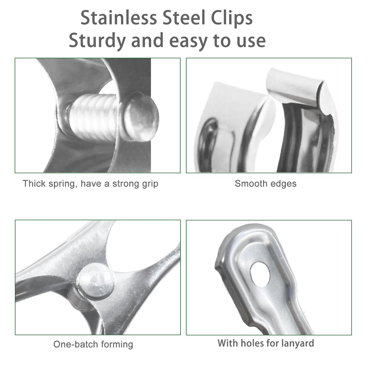 Samhopo 40 PCS Garden Clips, Greenhouse Clamps Made of Stainless Steel, Greenhouse Clips for Netting, Have a Strong Grip to Hold Down the Shade Cloth or Plant Cover on Garden Hoops