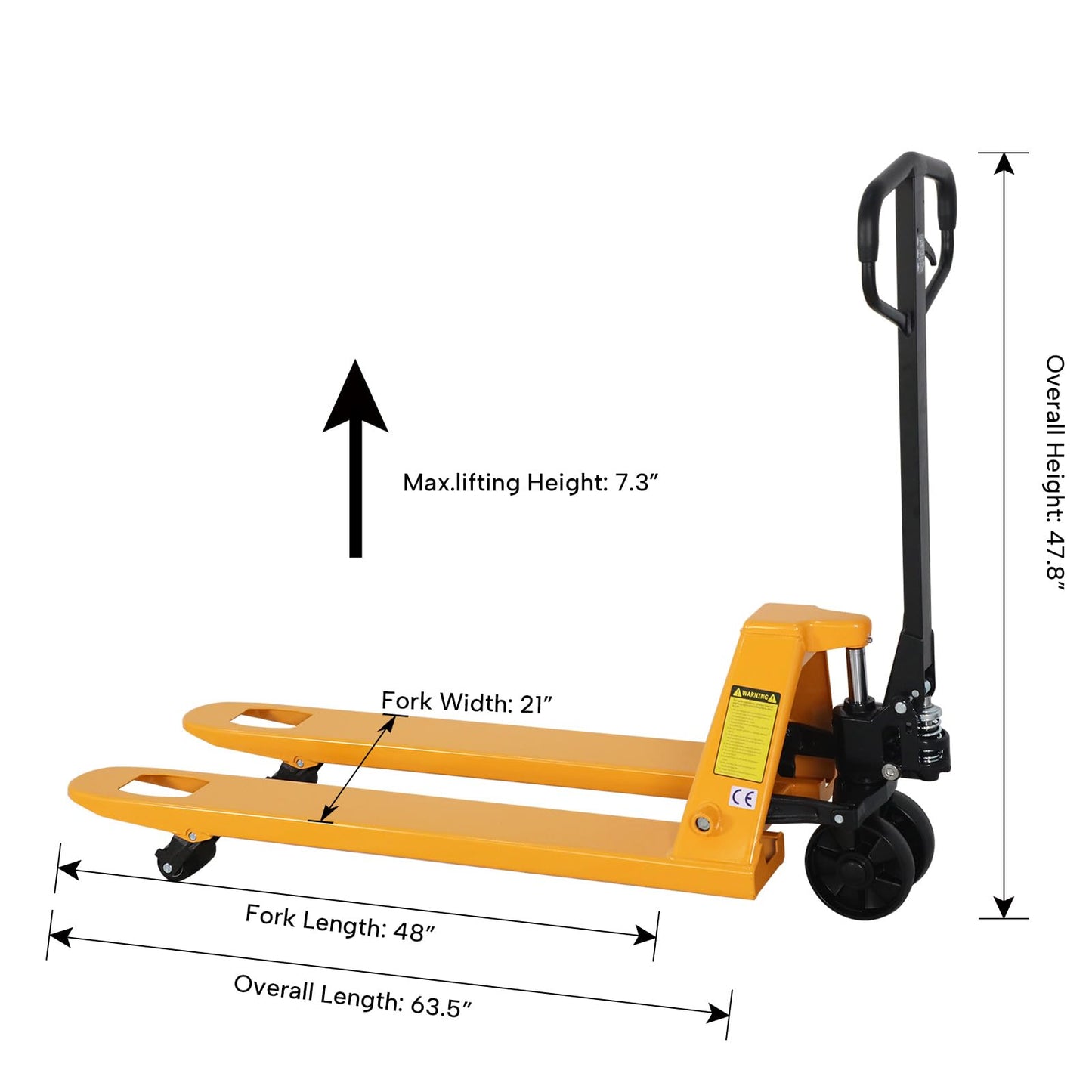 APOLLOLIFT Pallet Jack, Standard Pallet Truck 5500lbs Capacity 48" Lx21 W Forks Duty Manual Pallet Jacks Trucks for Warehouse, Factory