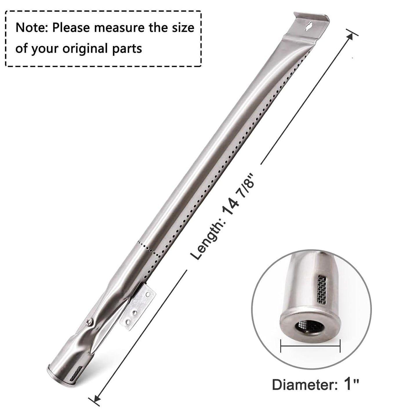 BBQ-Element Stainless Steel Grill Burner Tubes Replacement for Nexgrill 720-0830H, 720-0783E, 720-0864, Gas Grill Pipe Burners for Kenmore, Kitchen Aid, Nexgrill 720-0830A Gas Grill.(4 Pack)