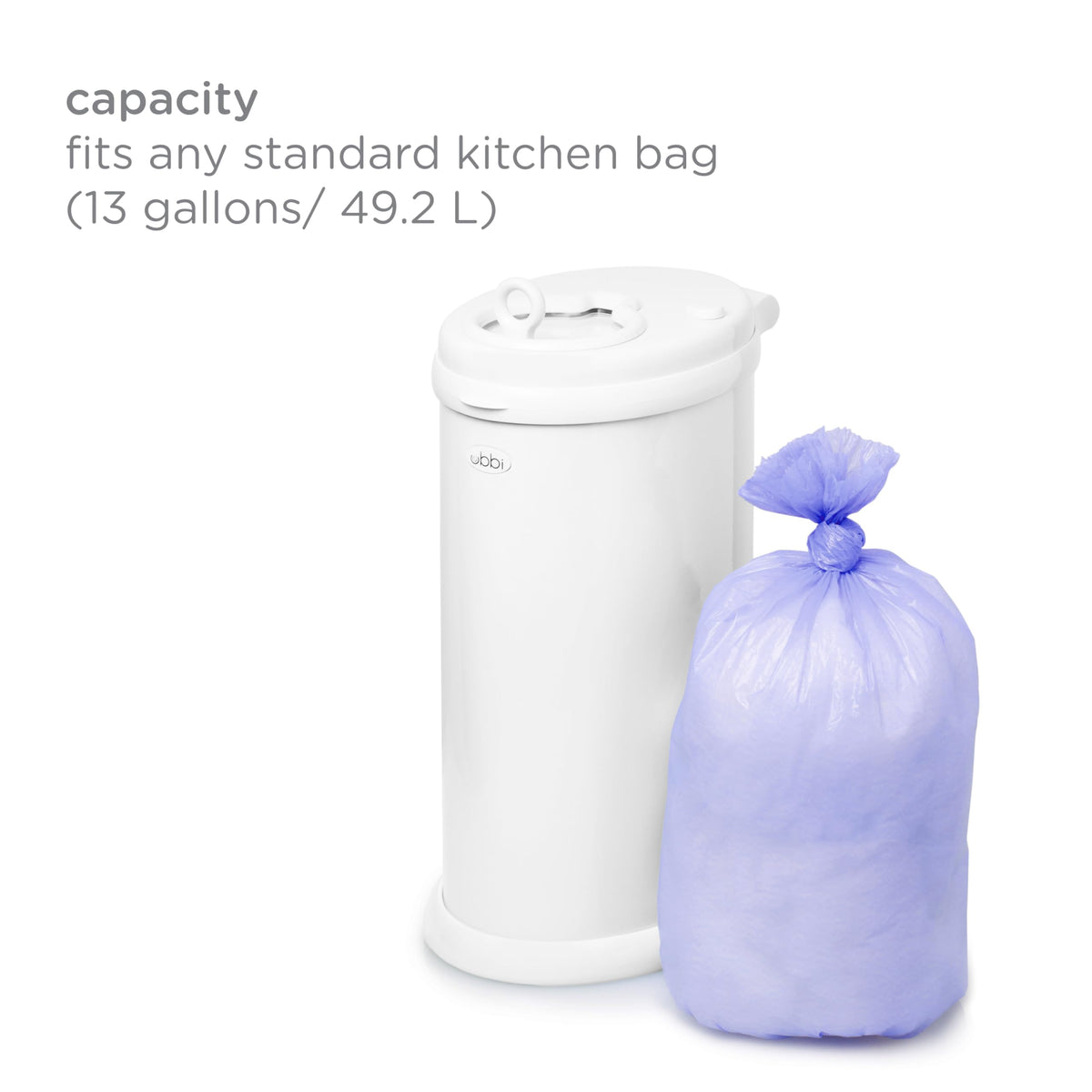 Ubbi Diaper Pail Plastic Bags, 13-Gallon Capacity, 3 Pack, 75 Count