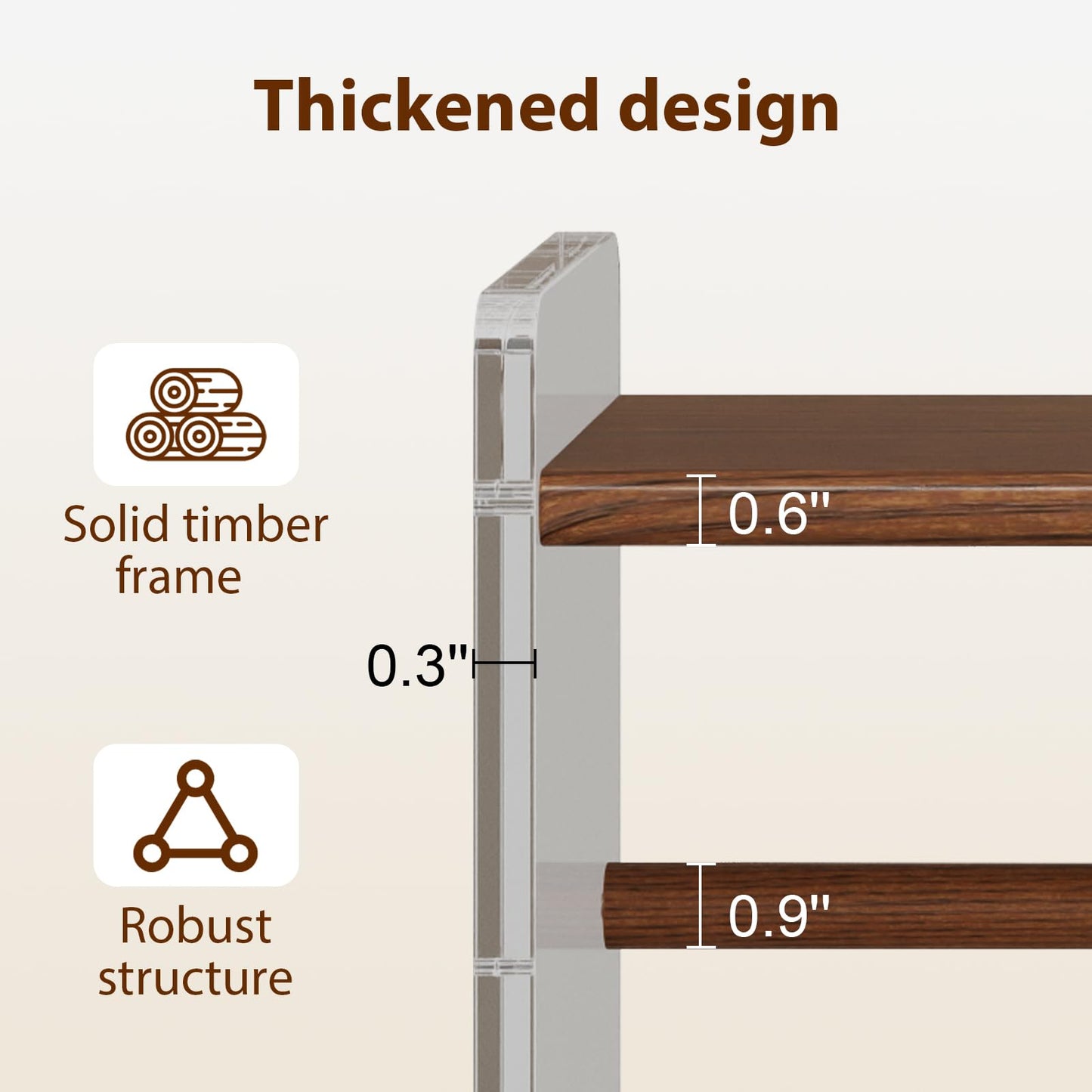 YQJJGL Shoe Rack, 4-Tier Slanted Shoe Shelf with Wooden Top Panel, Solid Wood and Acrylic Shoe Organizer Rack, Shoe Storage Rack Ideal for Entryway, Bedroom, Closet and Living Room (Walnut 29" W)