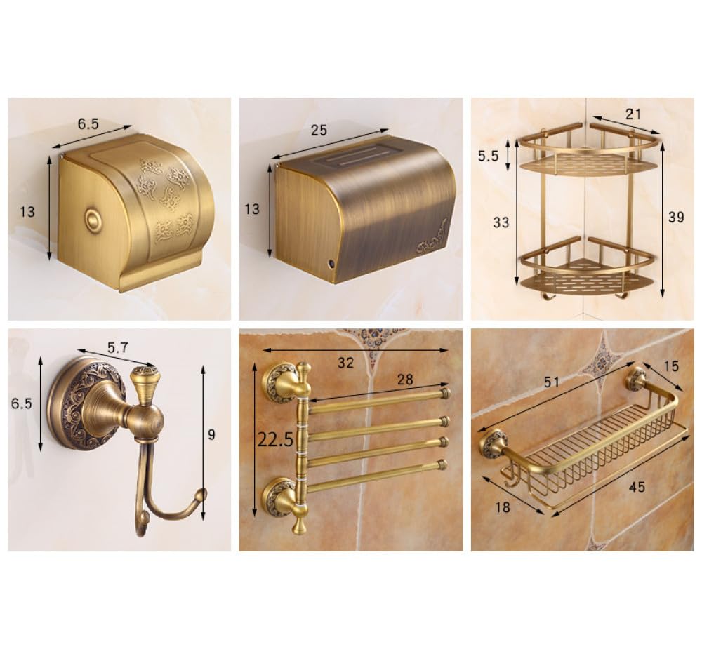 Classic Antique Bronze Bathroom Accessories Set,10 Pieces Set, A,A