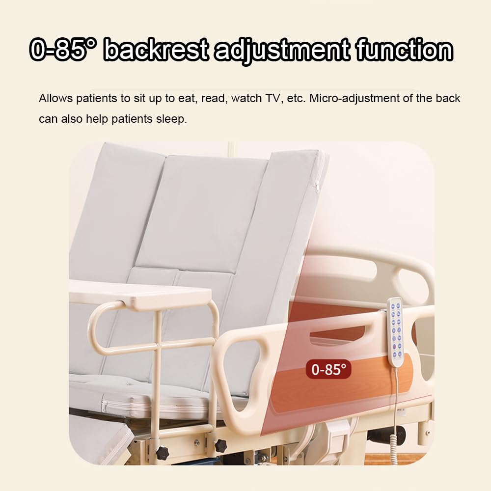 Falluk Adjustable Tilting Design Electric Hospital Beds with Exercise Handles for Home use for Elderly Post-Surgery Use, Motor Control & Central Locking System (Bed)