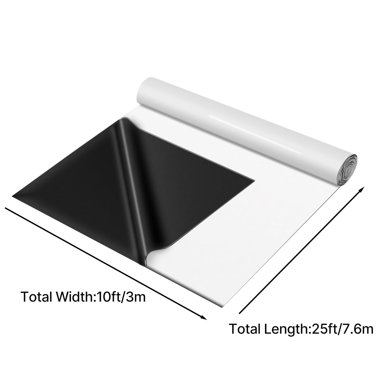 TEXALAN Black and White Panda Film 5.5 Mil Poly Film 100% Virgin Poly Material (10X25FT)