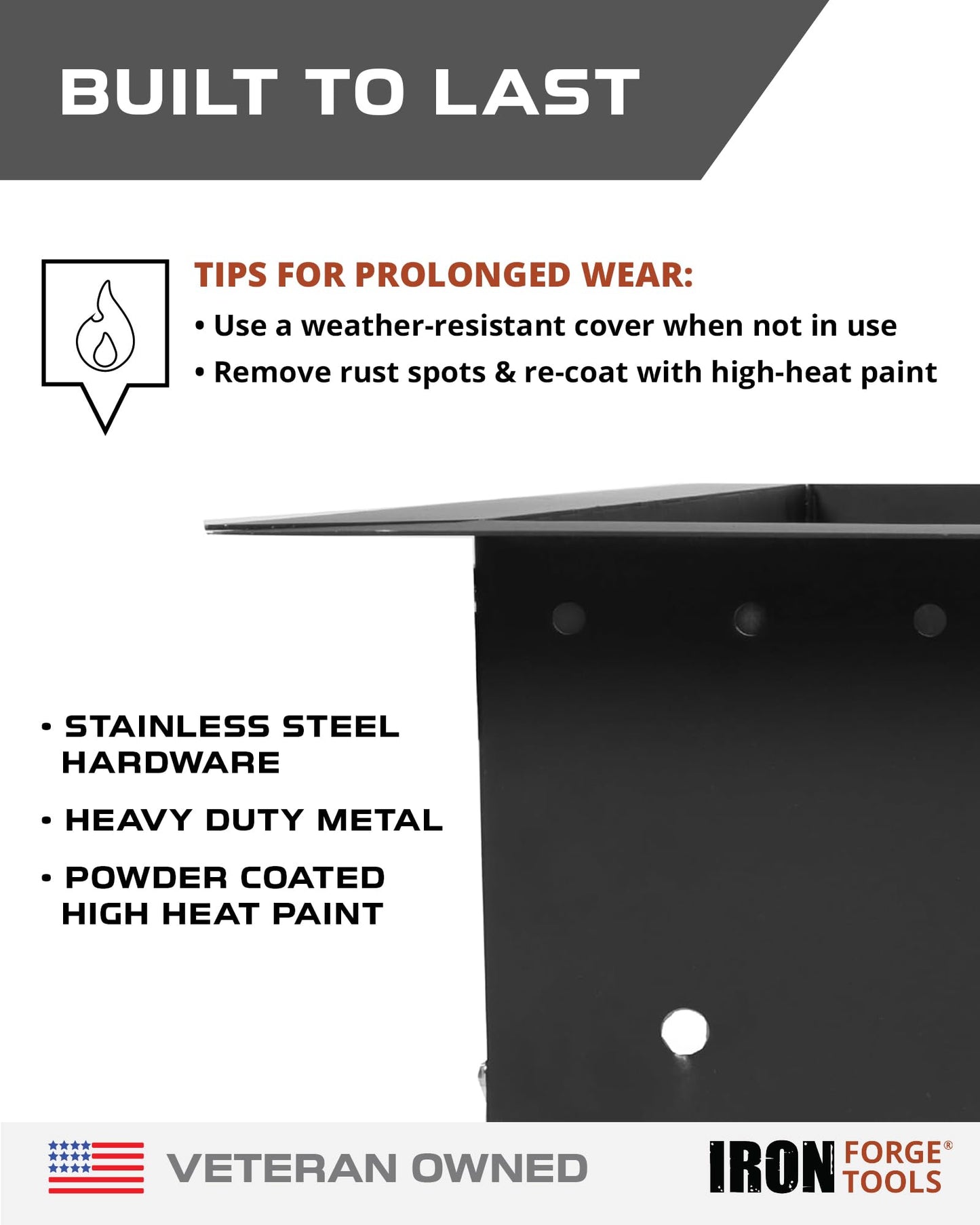Iron Forge Tools Smokeless Outdoor Fire Pit Ring Insert 36 Inch Square
