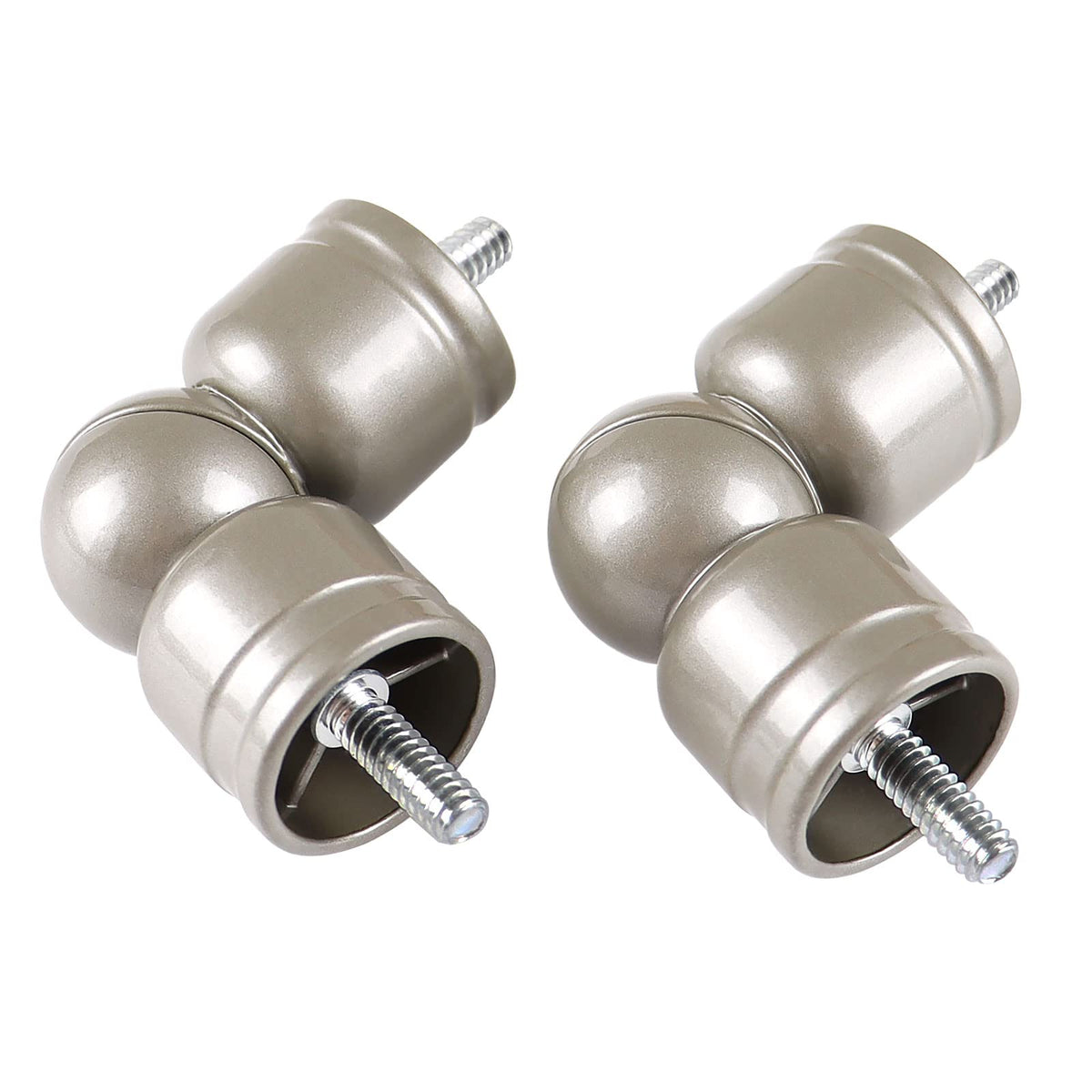 HOTOZON Corner Connector 2 Pack for 1" and 7/8" Diameter Rod, Silver
