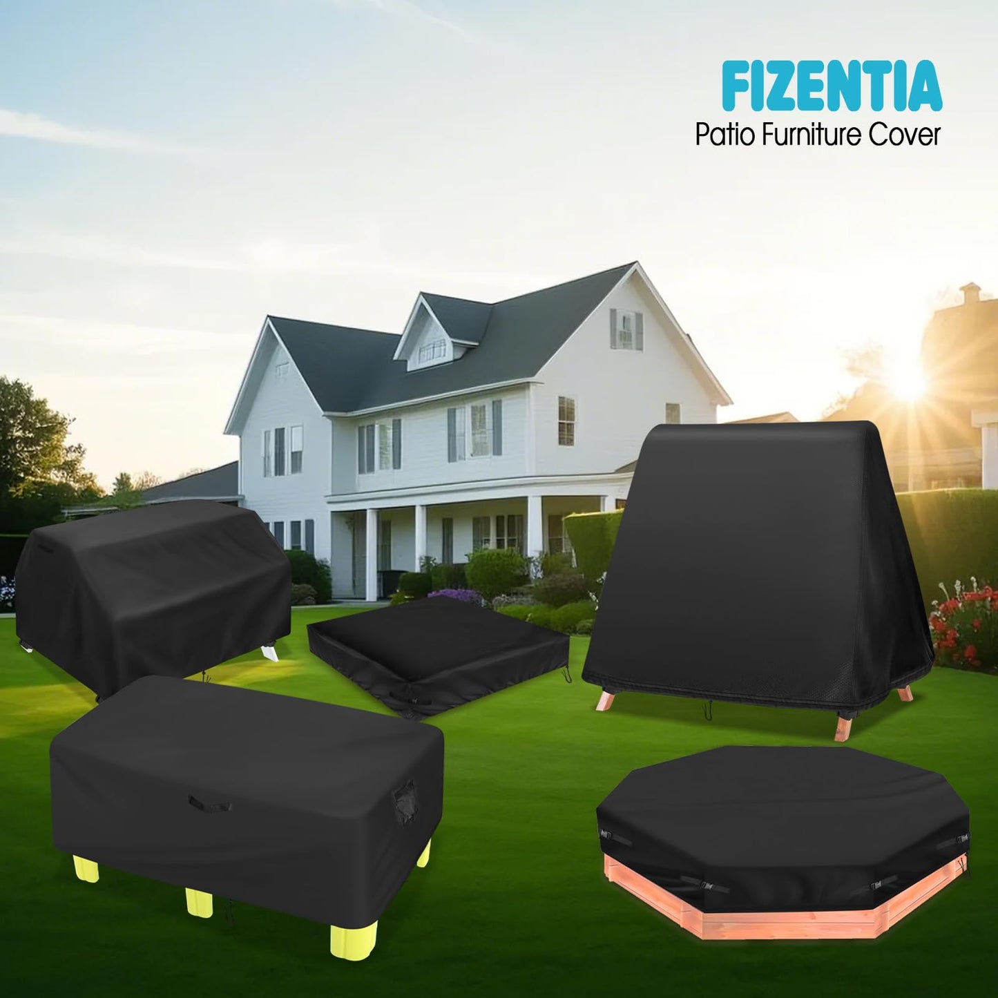 Fizentia Swing Cover,Waterproof 72 Inch Covers for A Frame Patio Porch Swings,Outdoor Glider Hammock Swing-Covers Windproof and Sun Protect with Drawstring and Buckles (Only-Cover)