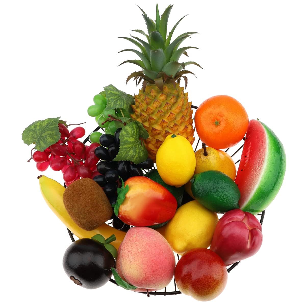 Meiwlong 18 Pcs Lifelike Plastic Artificial Fruit for Decoration
