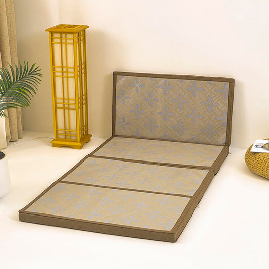 Lyfreen Quad-Fold Memory Foam Mattress 1.97" Thick with Removable Cover, Portable Floor Mat Foldable Mattress for Travel & Guests, 75"x25"x1.97" Small Single Bed Topper (Blue)