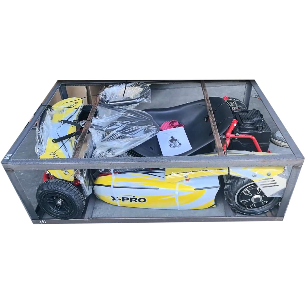 X-PRO Rambler 700W Brushless Electric Kid Go Kart Rambler 350w*2 Racing Drifting Go Karts (Yellow/Black)
