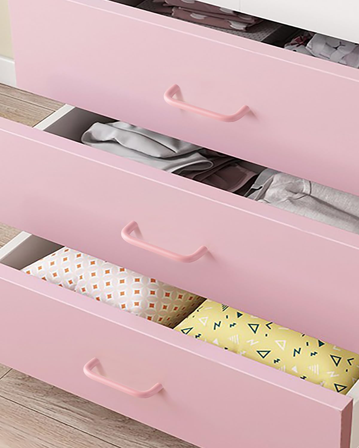 Funifiti Colorful Cute Pink Drawer Pulls Kids 3-3/4" Dresser Handles 5 Pack
