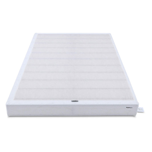 Amazon Basics Sturdy Smart Box Spring Bed Base, 5-Inch Height Mattress Foundation, Strong Support for All Mattress Types, Tool-Free Easy Assembly, Twin, 74" x 38" x 5", White