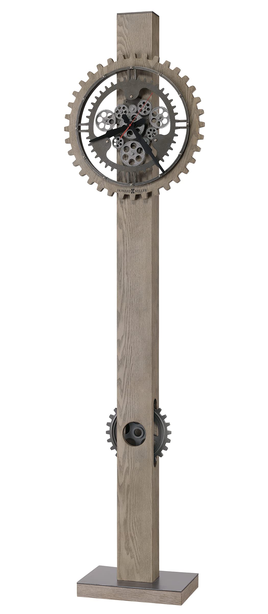 Howard Miller Alice Gray Wood Floor Clock with Moving Gears