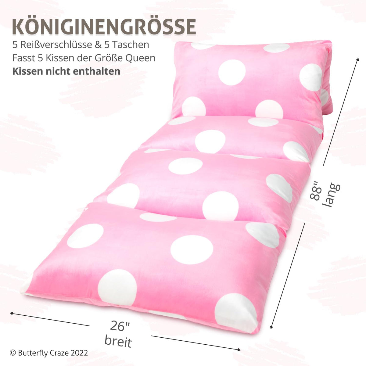 Butterfly Craze Floor Pillow Cover Plush Folding Lounger Bed Cushion Case