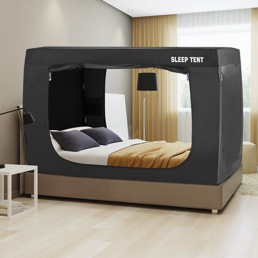 Full Bed Tent Canopy for Kids and Adults with 93% Blackout Sleeping Tents