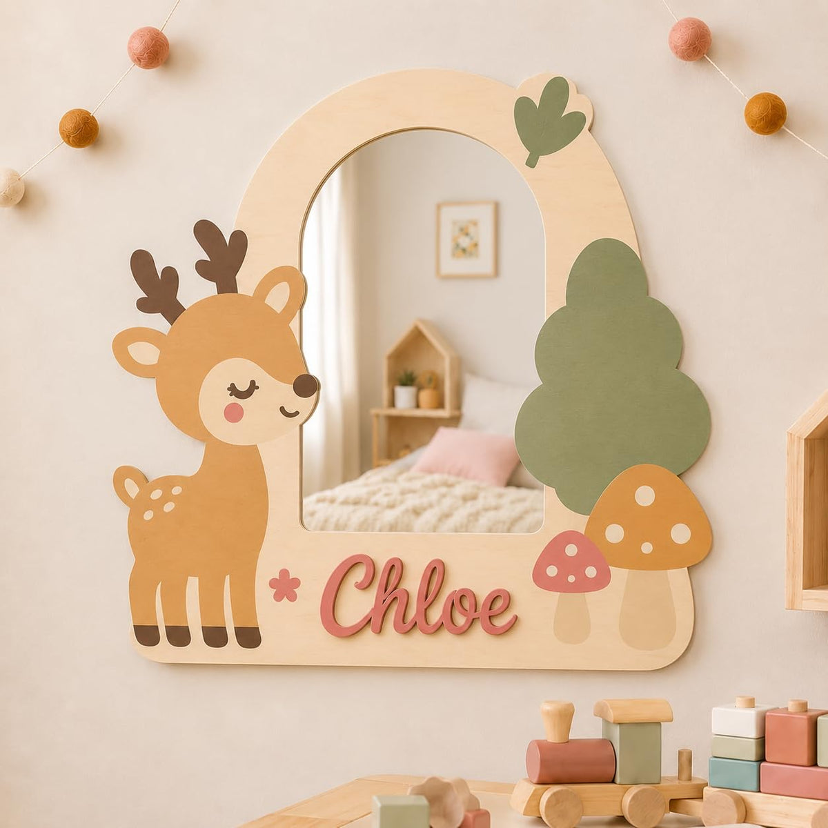 Custom Name Shatterproof Kids Mirror for Wall Bedroom Decor Baby Gift