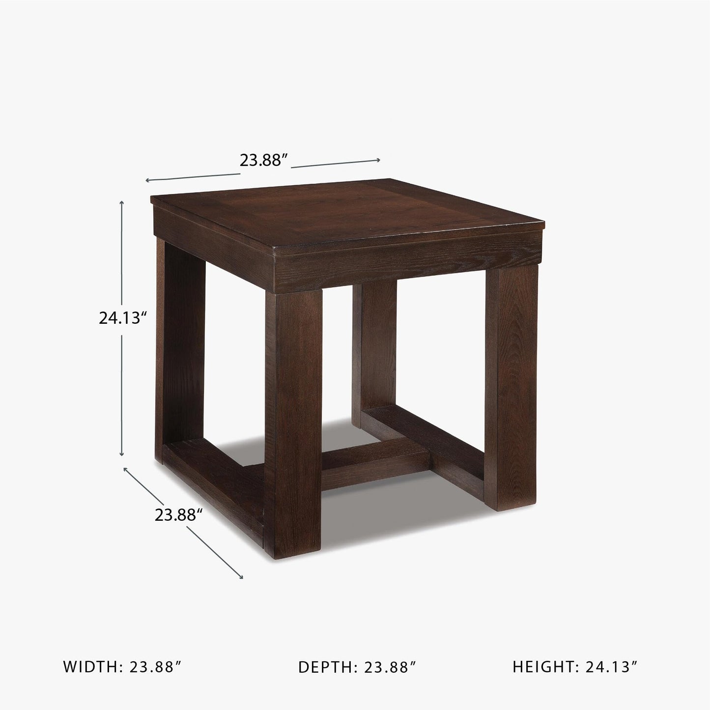 Signature Design by Ashley Watson Classic Oversized Square End Table, Dark Brown