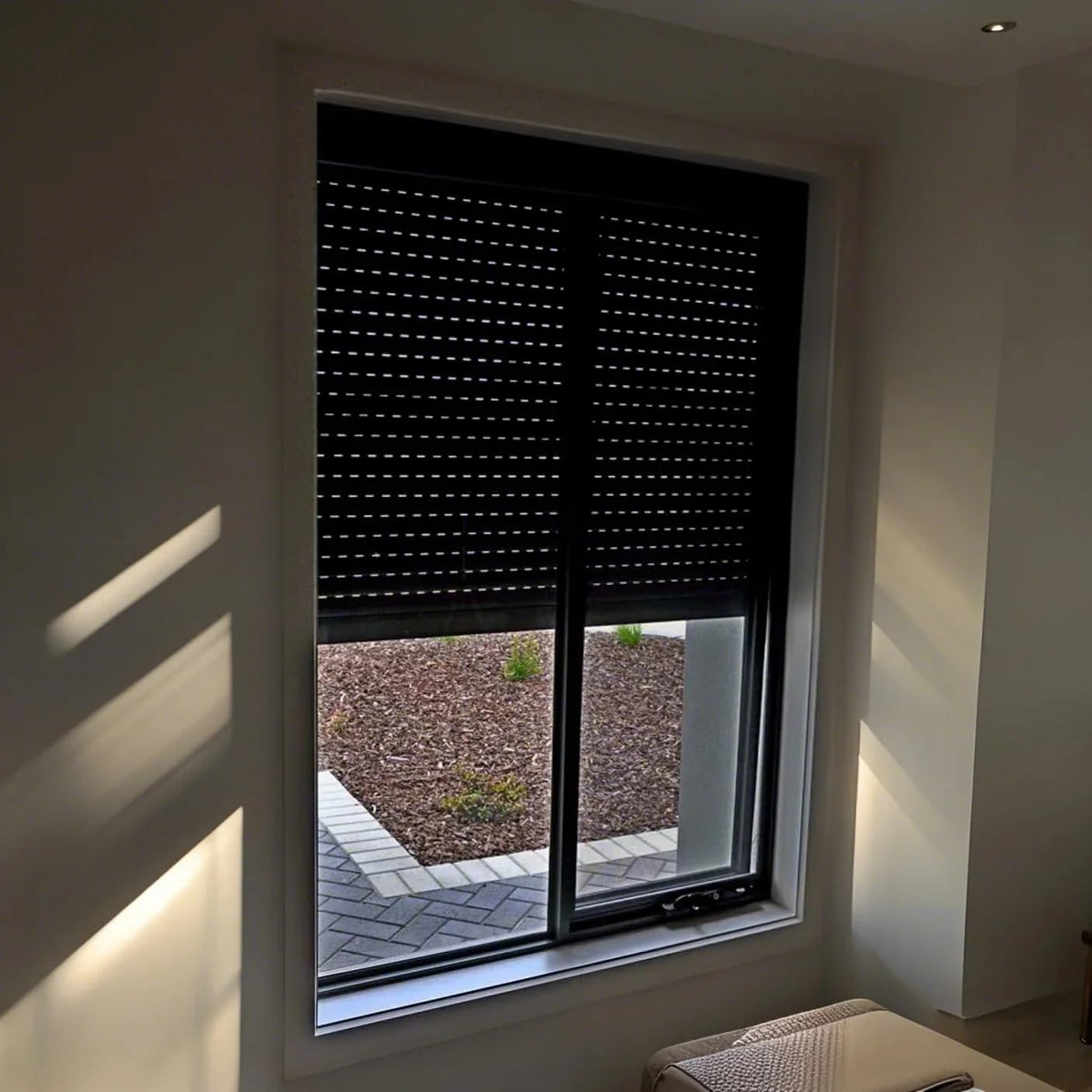 ObegShare Storm Window Protection – Impact Roll Up Shutters for Homes, Patio, Counter, Metal Perforated Defense Panels (Brown)