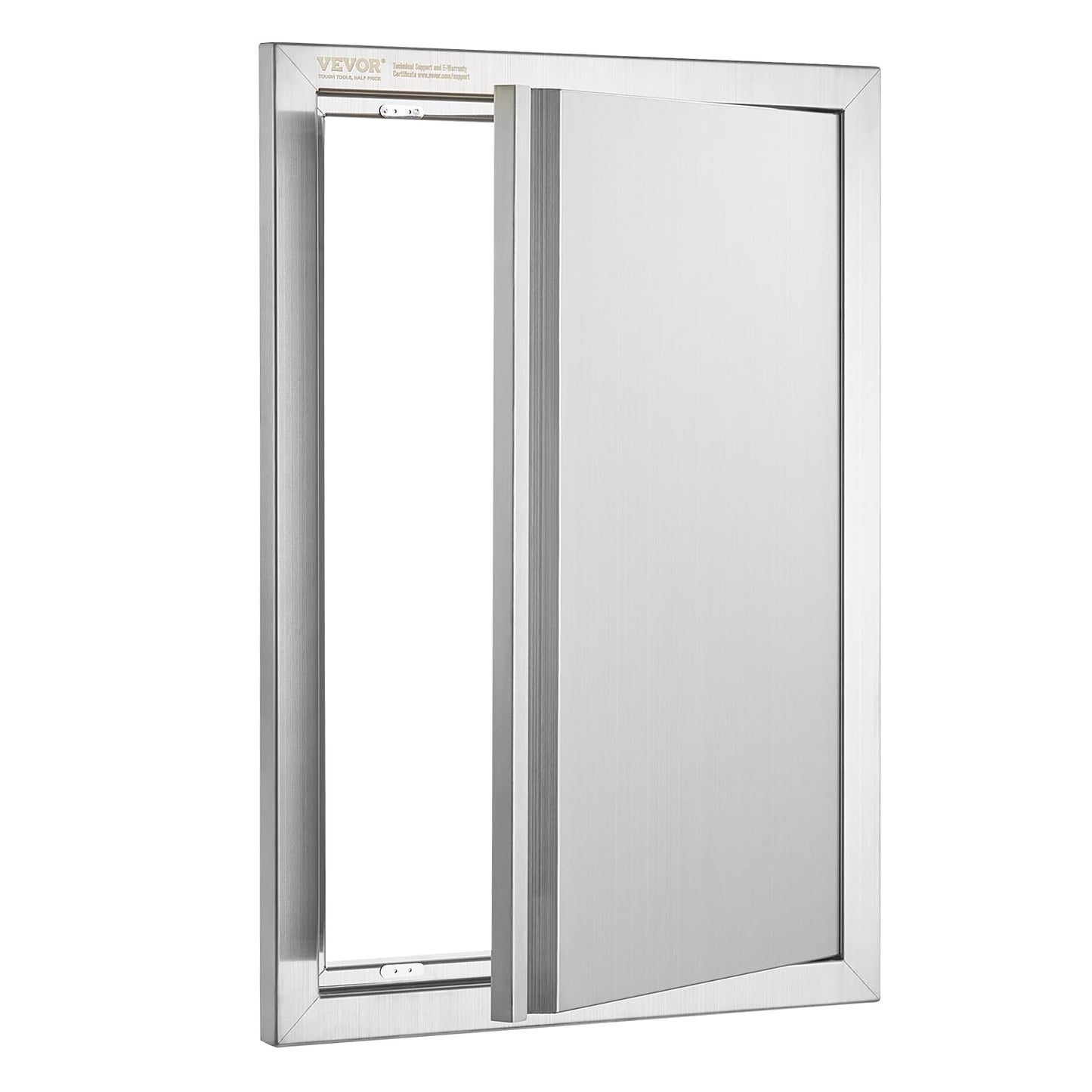 VEVOR BBQ Access Door, 17W x 24H Inch Single Outdoor Kitchen, Stainless Steel Flush Mount, Wall Vertical with Recessed Handle, for BBQ Island, Grilling Station, Outside Cabinet