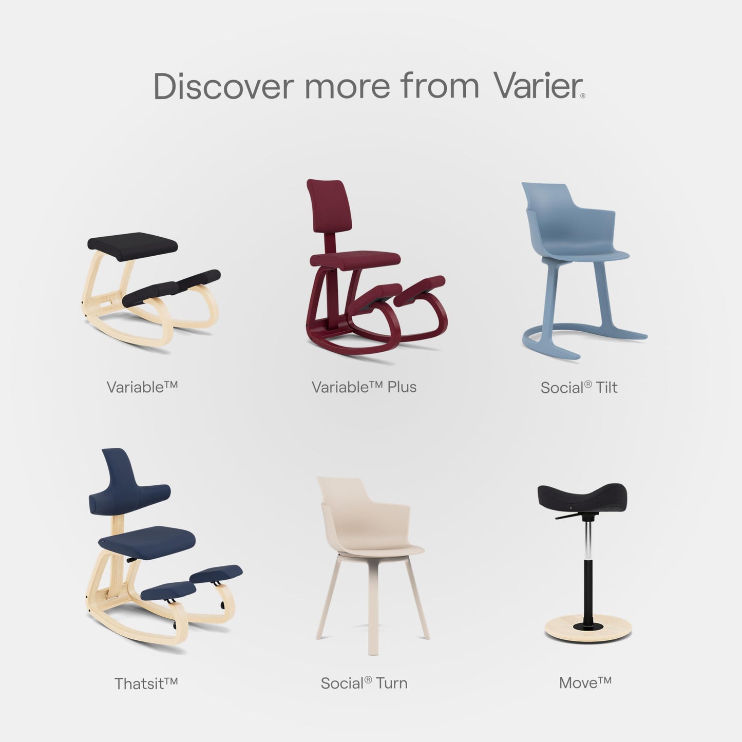 Varier Premium Ergonomic Kneeling Office Chair – Heavy Duty Posture Corrector Seating, Luxury Home Office Desk Chair, Adjustable Office Chair Solution for Back Pain Alleviation