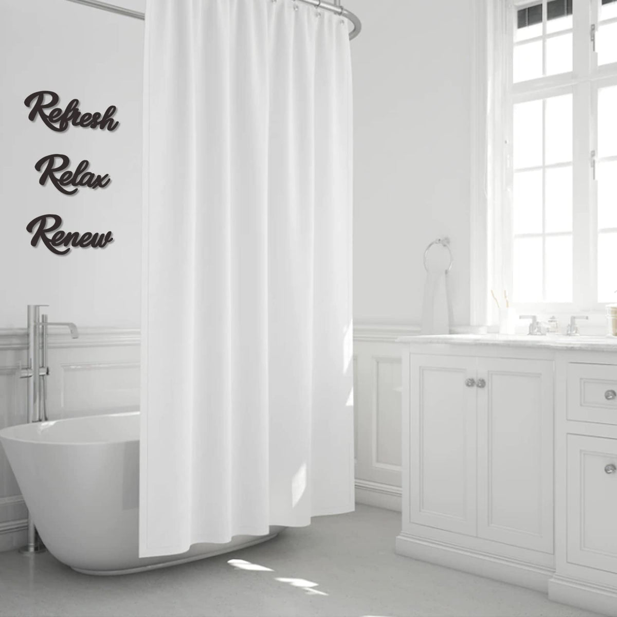 KOYILTD 3 Pieces Bathroom Decor Black Bathroom Wall Art Relax Renew Refresh