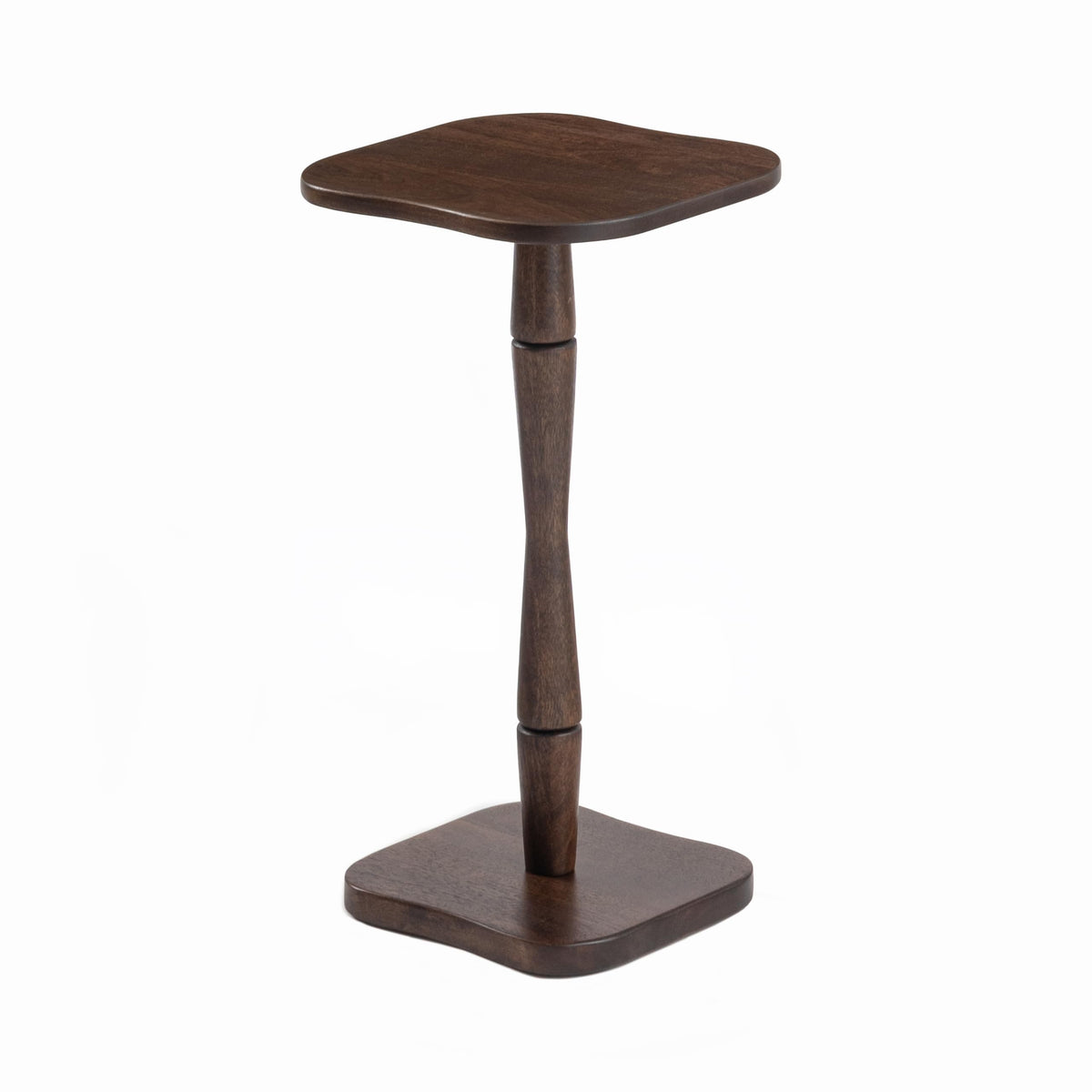 MH London Destiny 22" Solid Wood Pedestal Side Table, Espresso