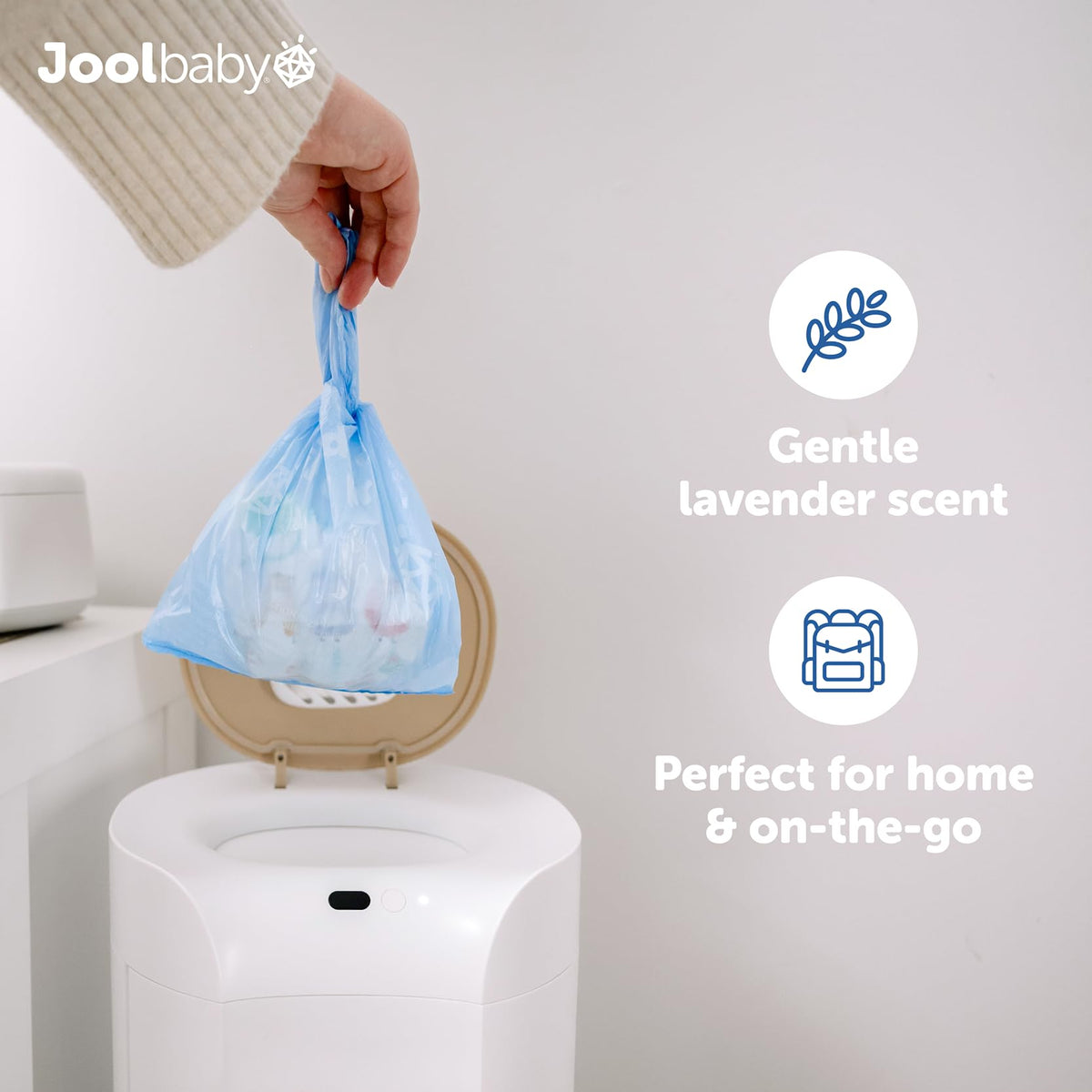 Jool Baby Diaper Disposable Bags (225 Count) - Lavender-Scented, Easy to Tie – Great for At Home & On the Go